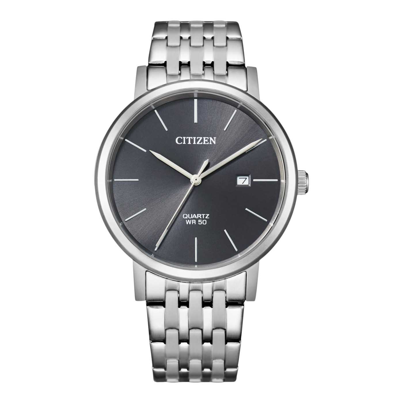 CITIZEN Elegant με Ανθρακί καντράν και Ατσάλινο μπρασελέ BI5070-57H